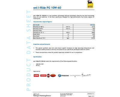 ENI I-RIDE APRILIA RACING  10W-60 - 1 L