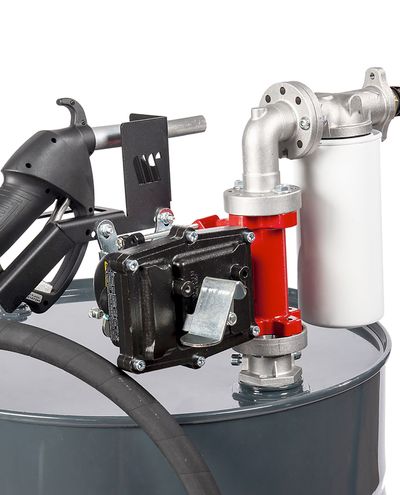 Bensiinin siirtoyksikkö tynnyriin 12v 50L/min Manuaalipistooli veden erottimella F1 - F1