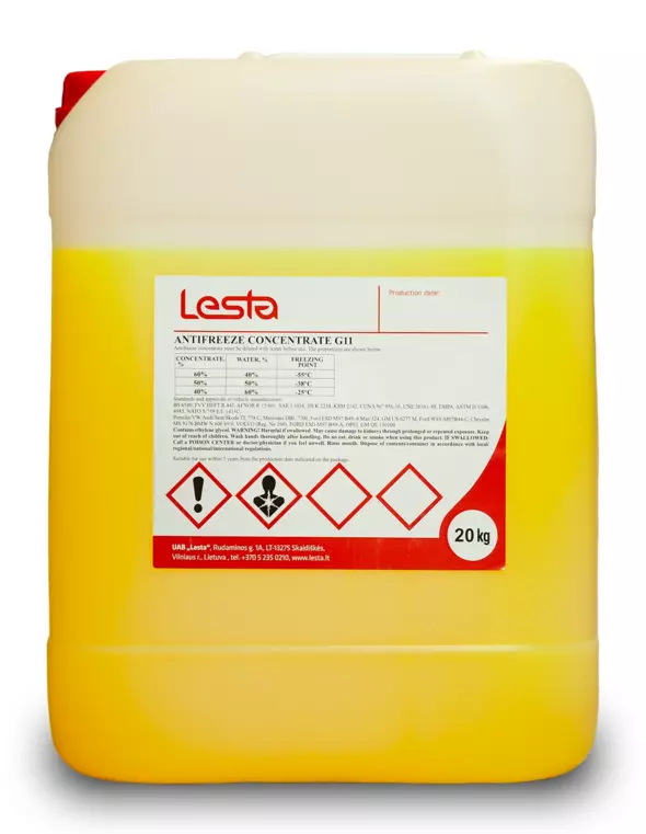 LESTA ANTIFREEZE G11 YELLOW CONCENTRATE 20 KG
